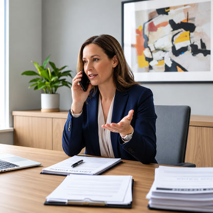 On-Tap UK HR Support service shown with a blurred office background and an HR Launch Box UK CIPD consultant speaking to client